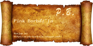 Pink Borbála névjegykártya